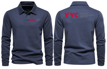 YYC AIRPORT LONG SLEEVE POLO